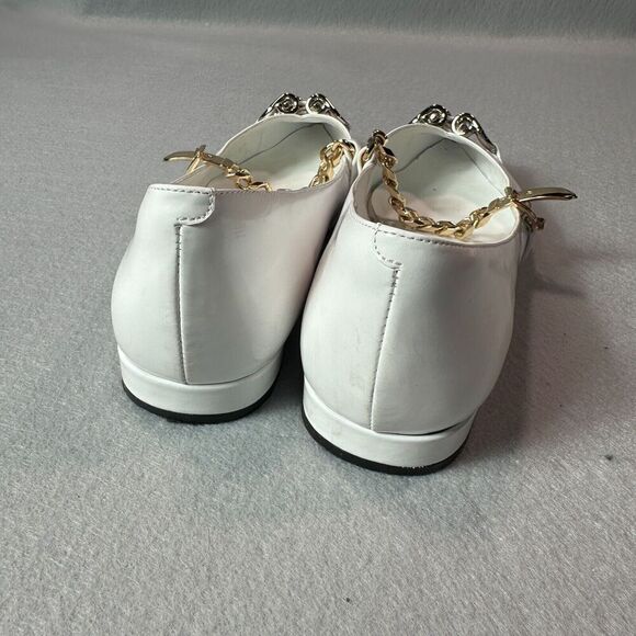 Jeffrey‎ Campbell Lavinia Flats Womens 8.5 White Leather Point Toe Horsebit - Picture 5 of 9